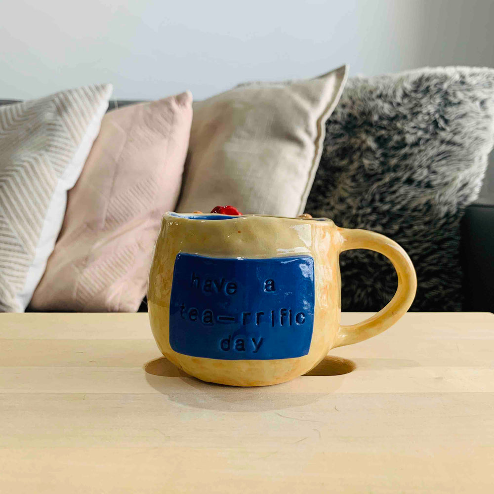 "Hey Hot-Tea" Ginger Kitty Tea Pun Mug - Approx 300-350ml, photo 3 of 4