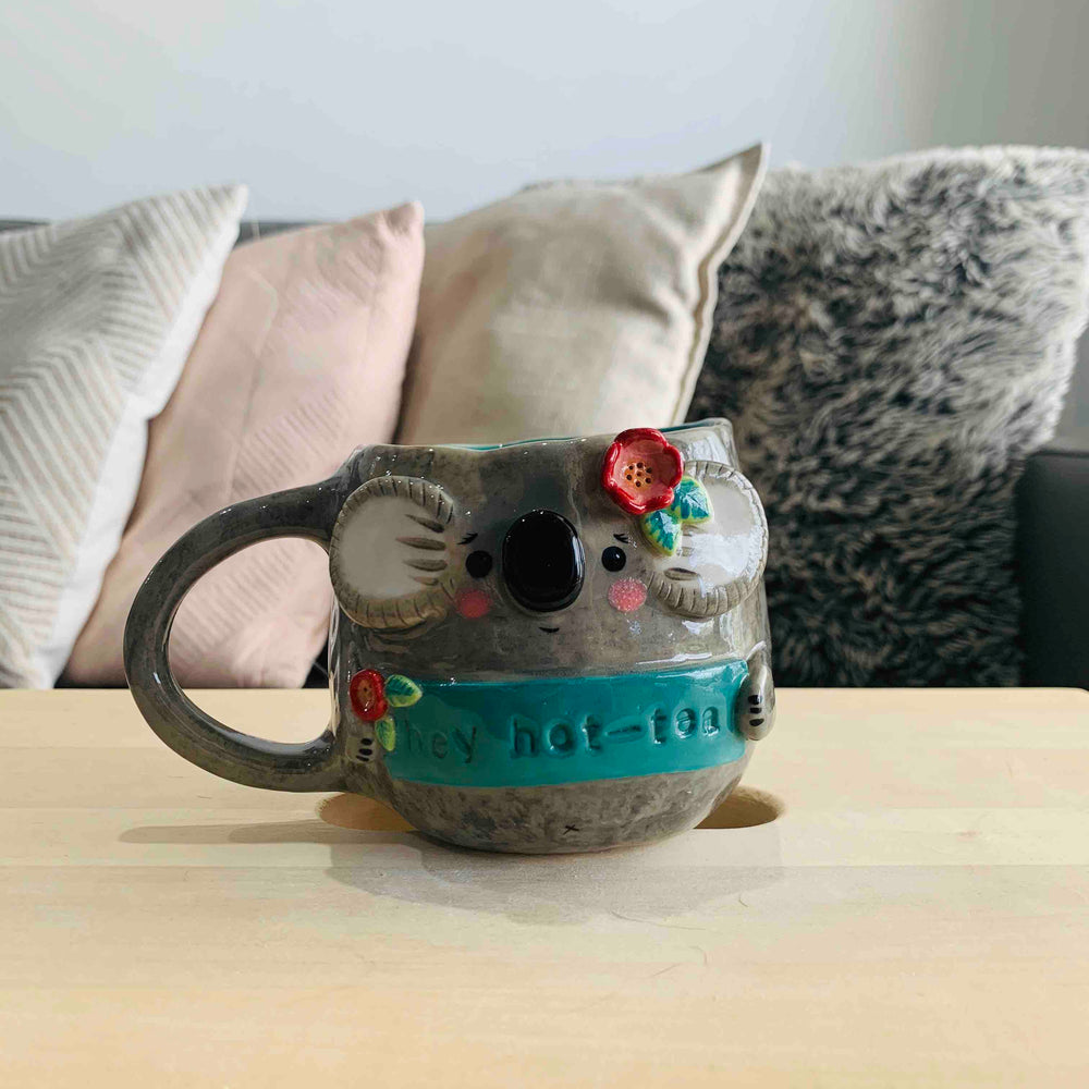 "Hey Hot-Tea" Koala Tea Pun Mug - Approx 300-350ml, photo 1 of 4