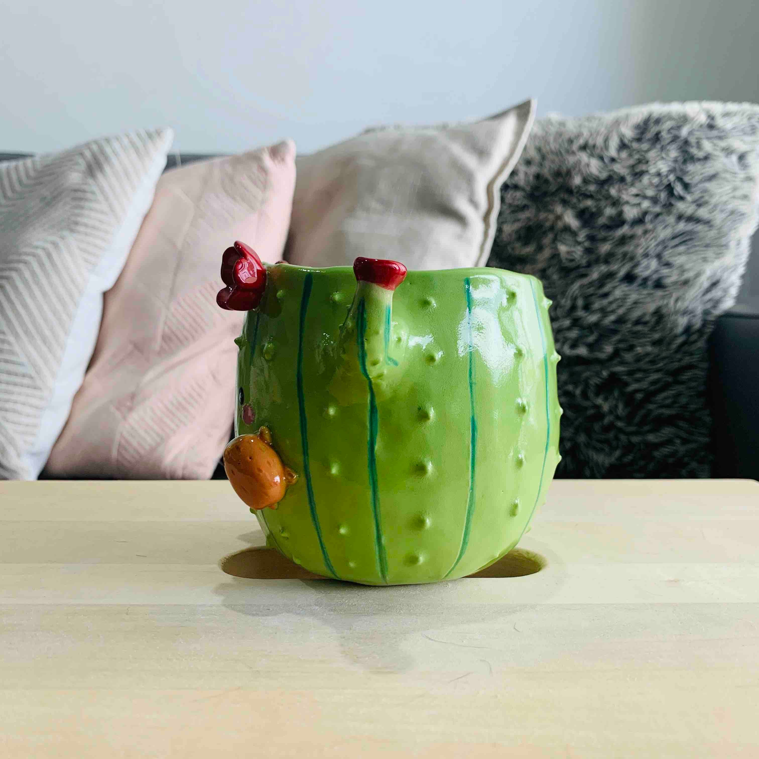 PRE-ORDER Flowery Cactus Pot with Sloth Friends