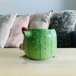 PRE-ORDER Flowery Cactus Pot with Cat Friends