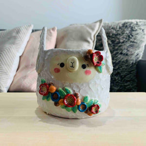 Flowery Lama Pot