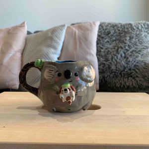 Koala Mug with Doggo Friend with tree trunk handle - approx. 300-350ml