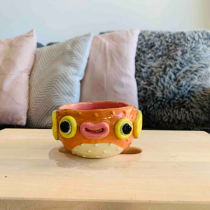 Puffer Fish Snack Bowl with Starfish Friend