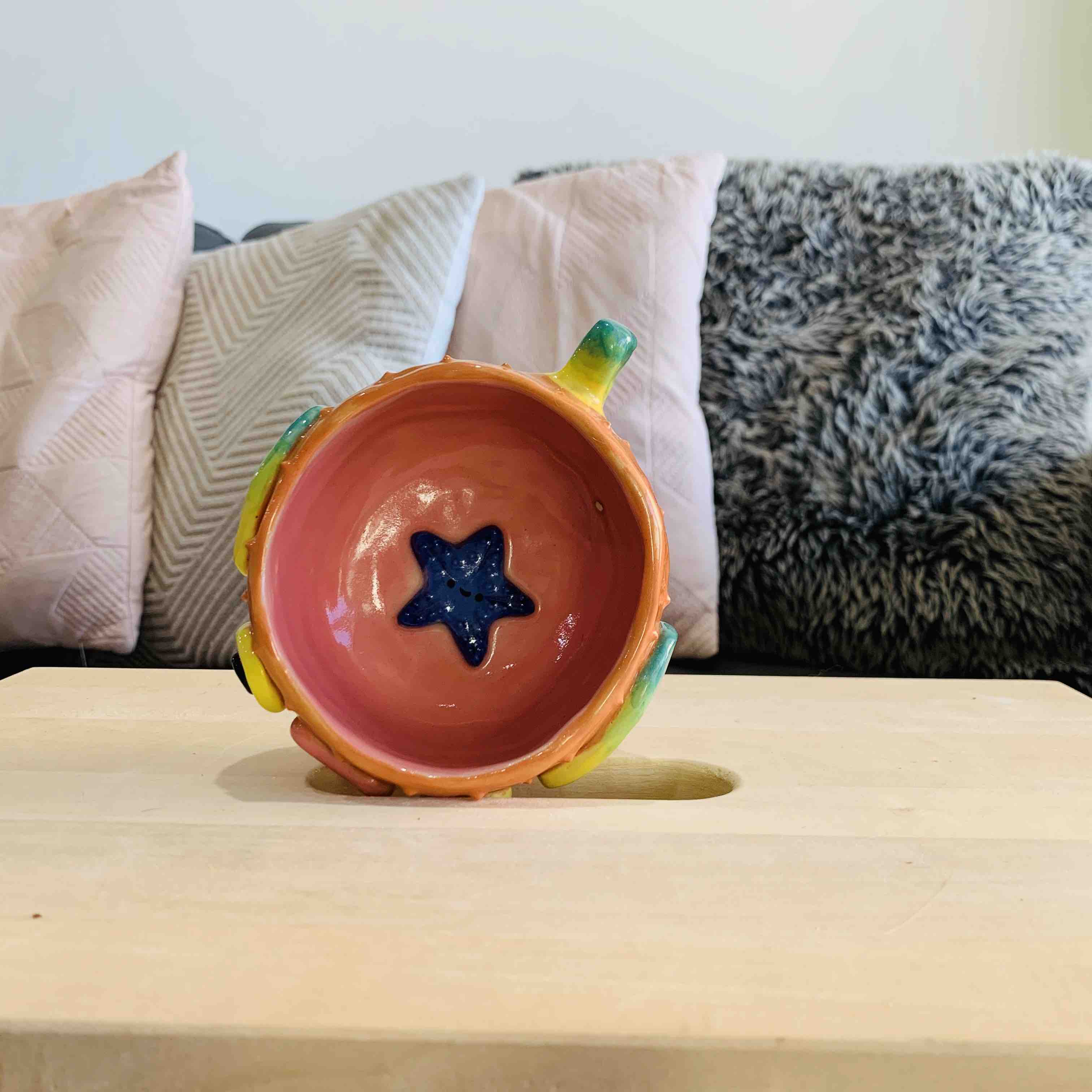 Puffer Fish Snack Bowl with Starfish Friend