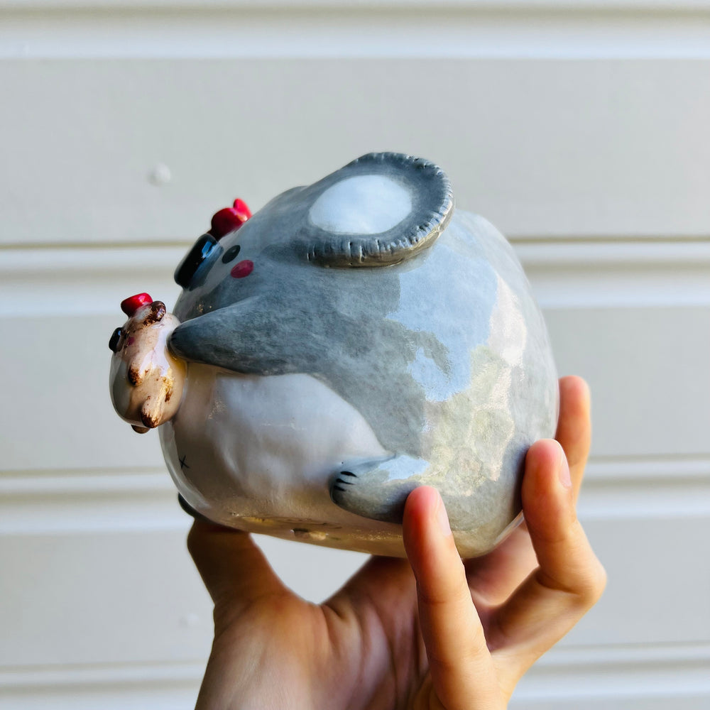 Flowery Koala Pot with koala baby, photo 3 of 5