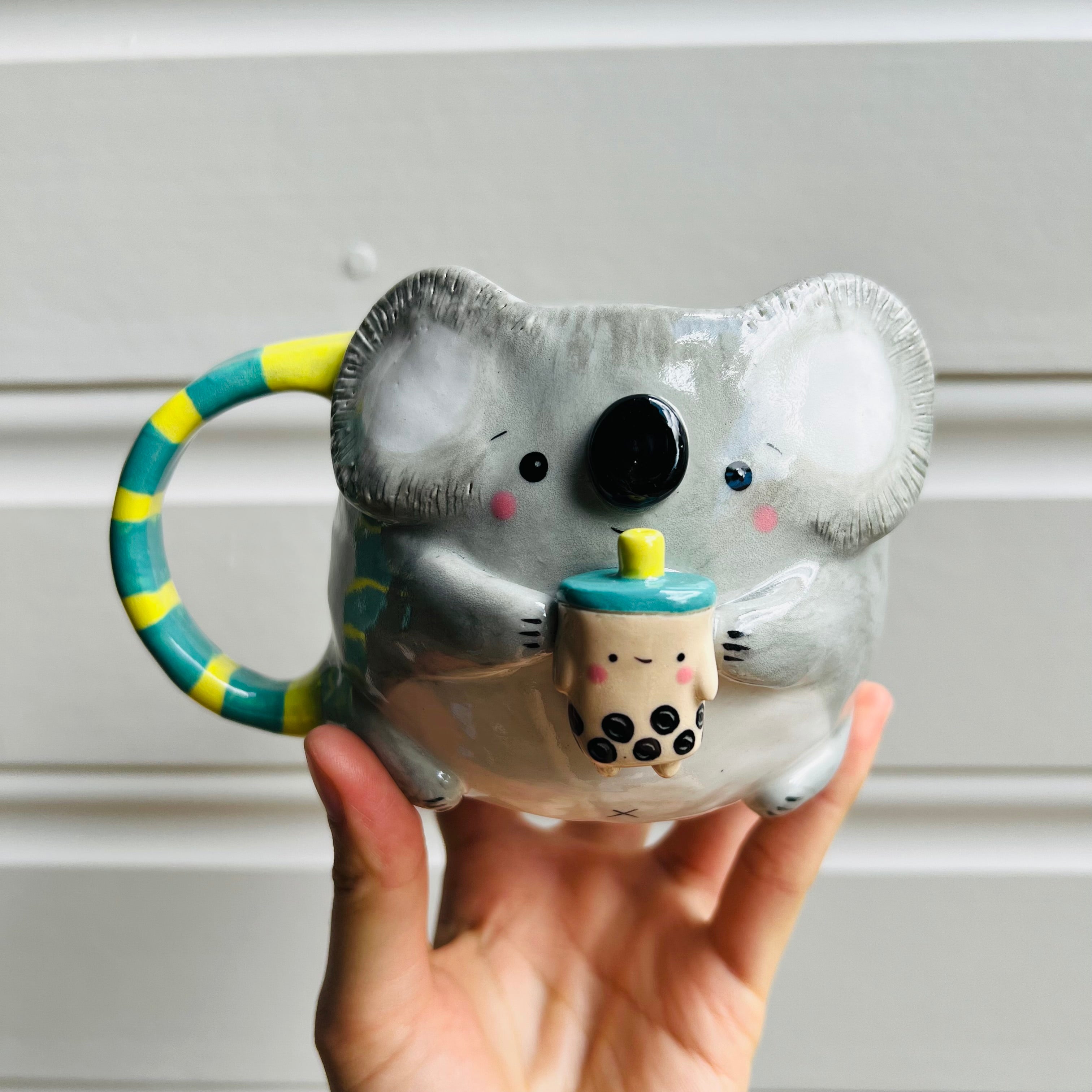 Koala Mug with Bubble Tea friend