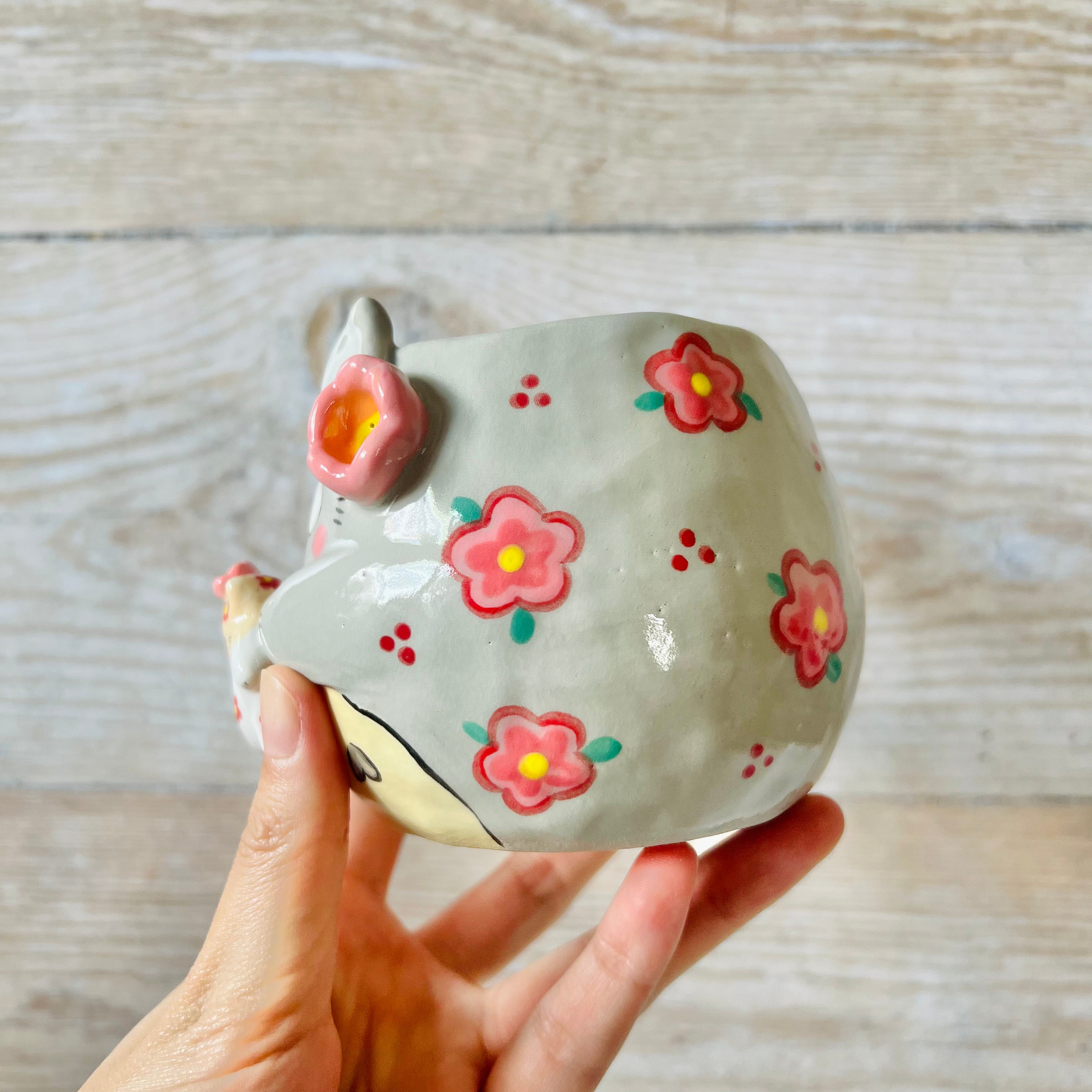 LNY TOTORO MUG with Cat and Daruma cat friends