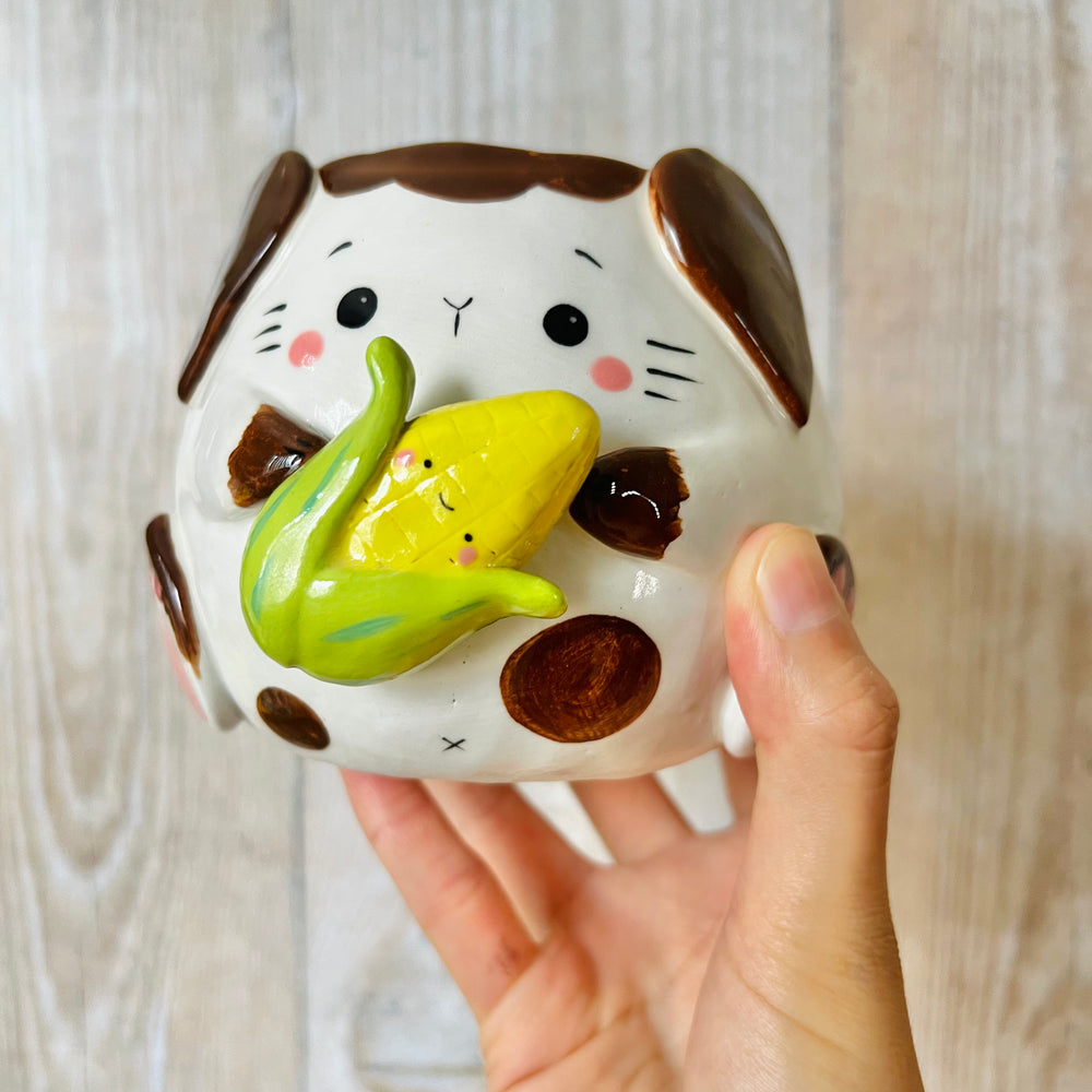 BUNNY POT with corn cob friend, photo 6 of 7