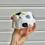 Flowery cow pot