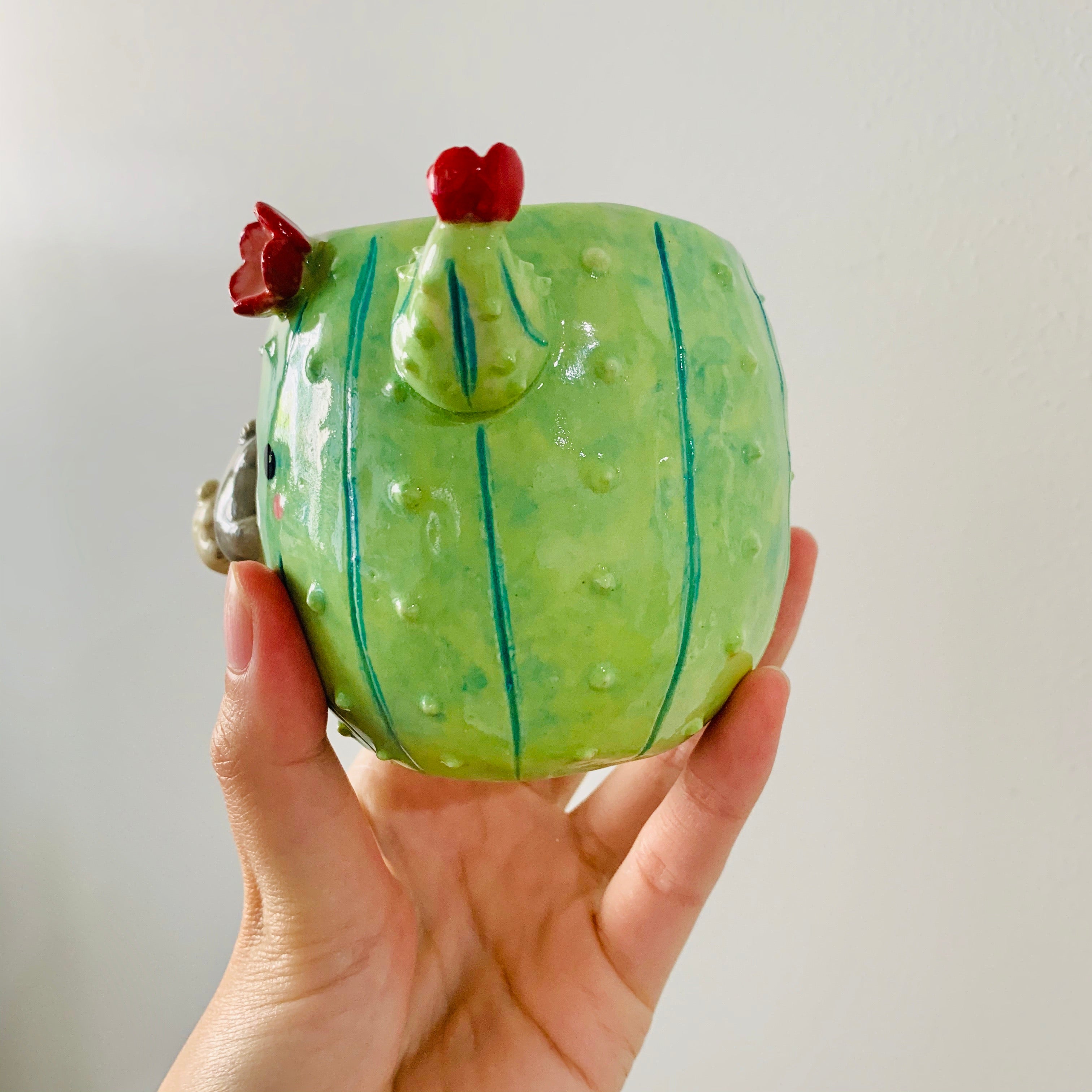 Flowery cactus pot with koala friends