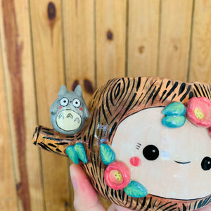 Happy tree pot with Totoro friends