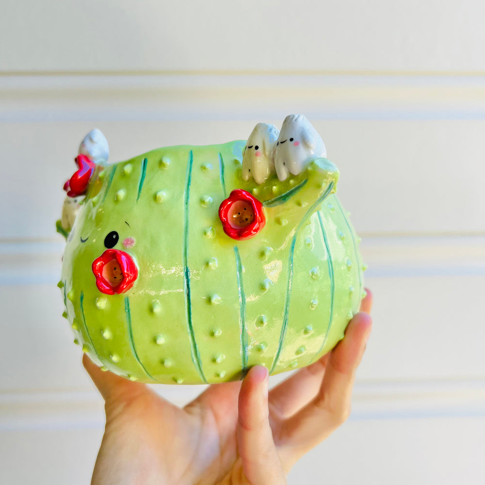 Flowery cactus pot with dumpling friends, photo 3 of 5
