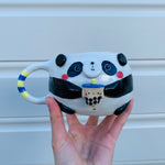 Panda with green/yellow bubble tea mug