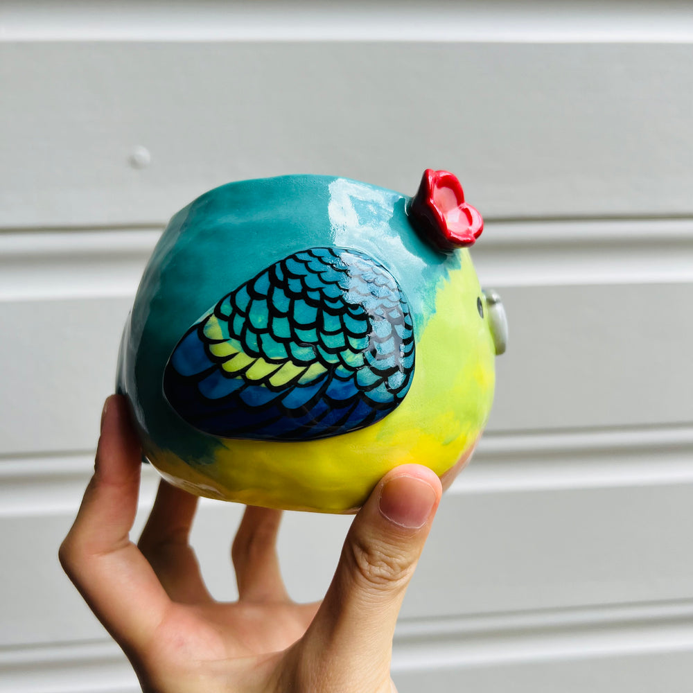 Orange Bellied Parrot pot, photo 2 of 10