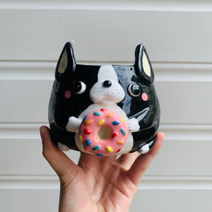 Boston terrier pot with no face/limb donut