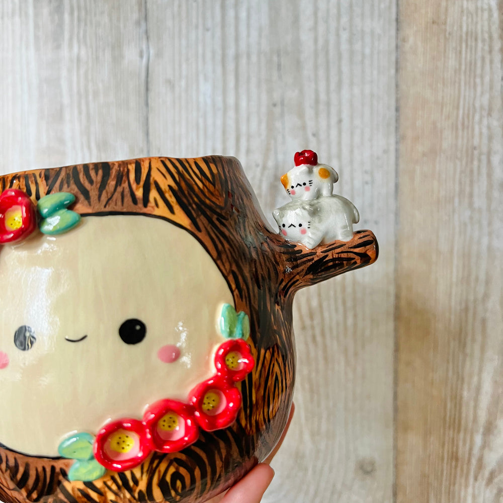 HAPPY TREE POT with cat friends, photo 7 of 8