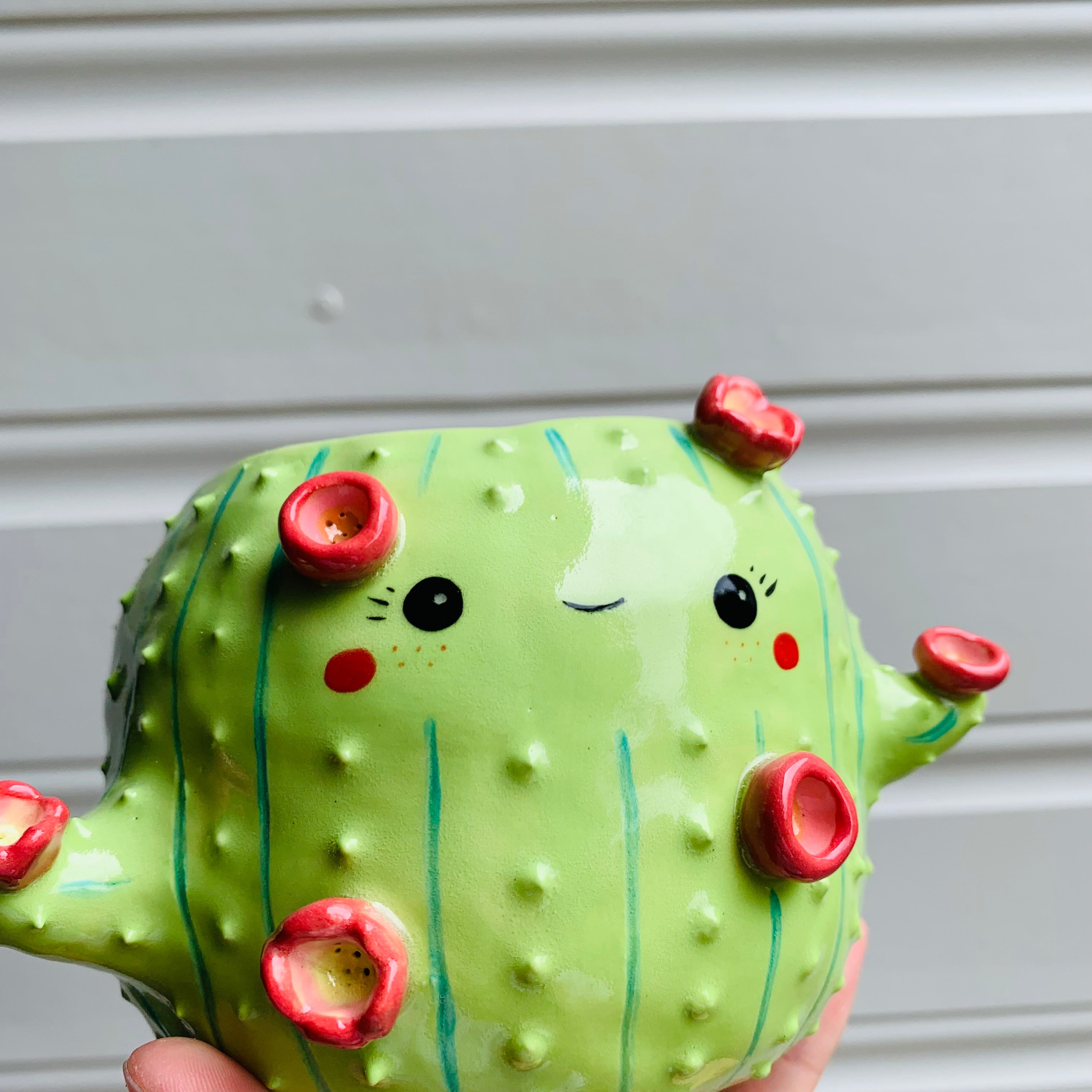 Flowery cactus pot