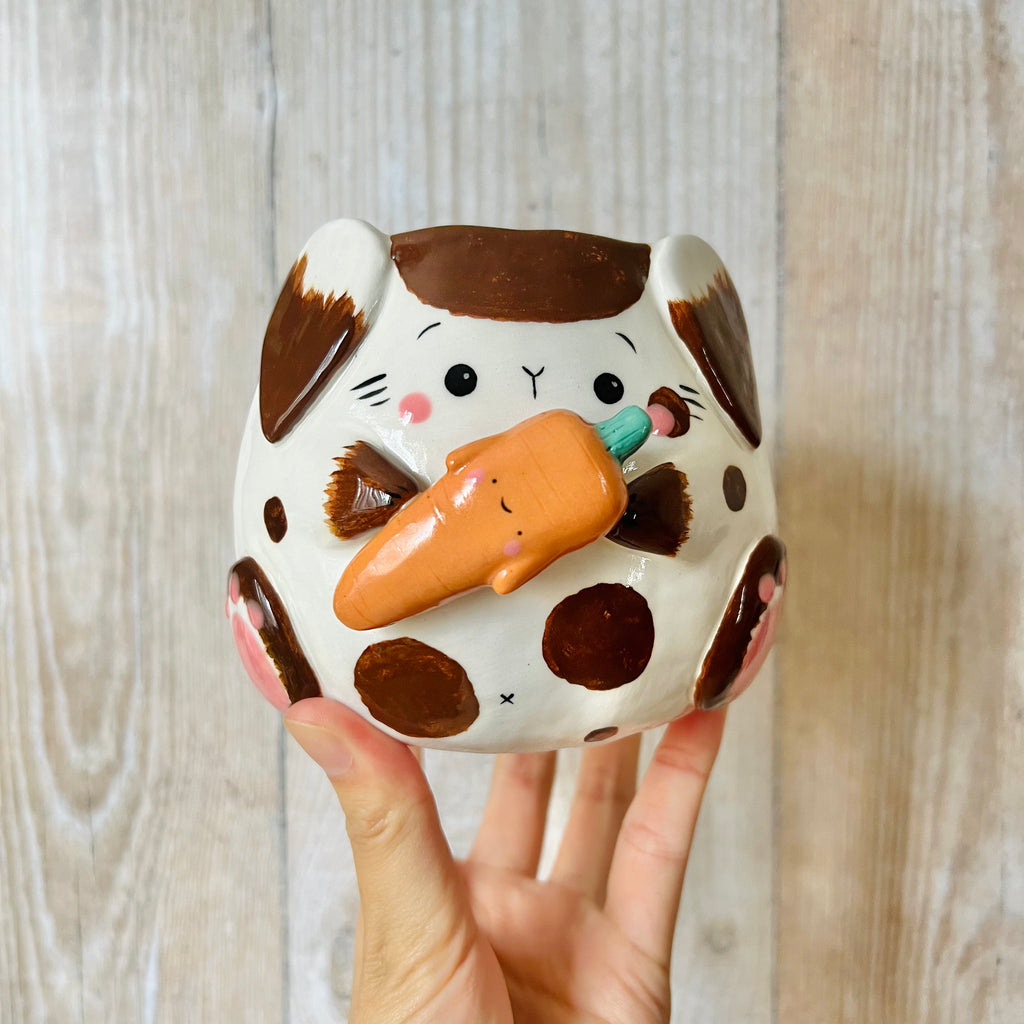 BUNNY POT with carrot friend