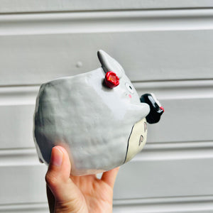 Totoro pot with No face friend