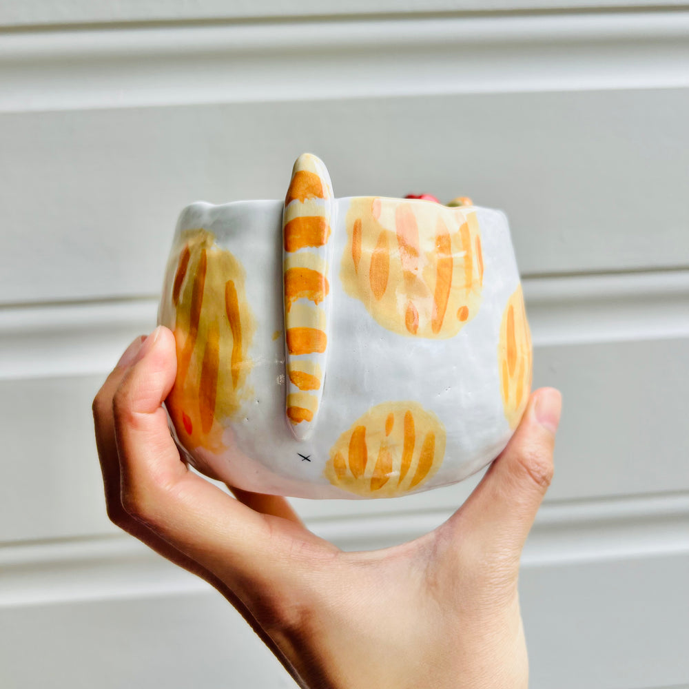 Ginger cat pot with dumpling friend, photo 5 of 6