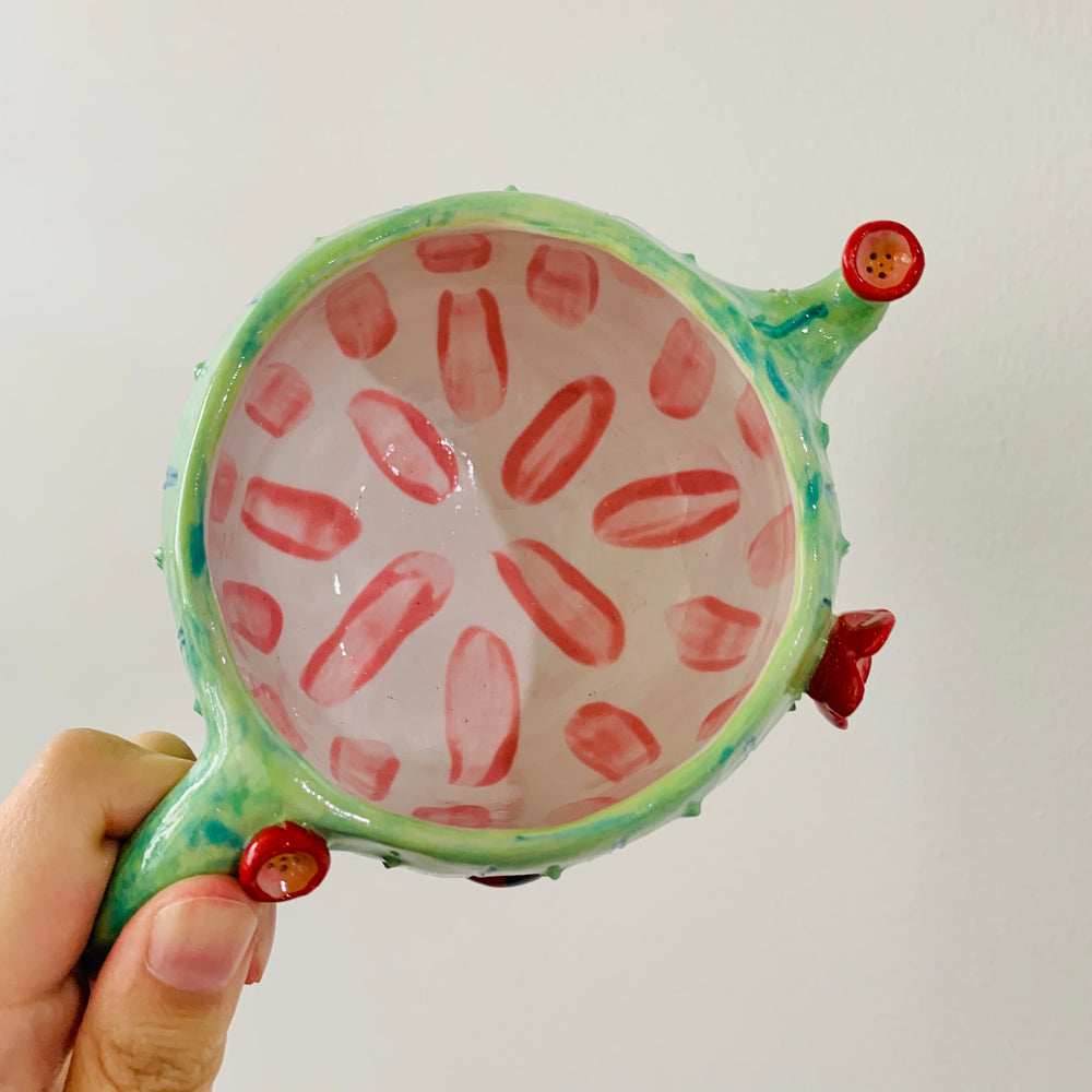 Flowery cactus mug with lady bug friend - approx. 250ml, photo 5 of 6