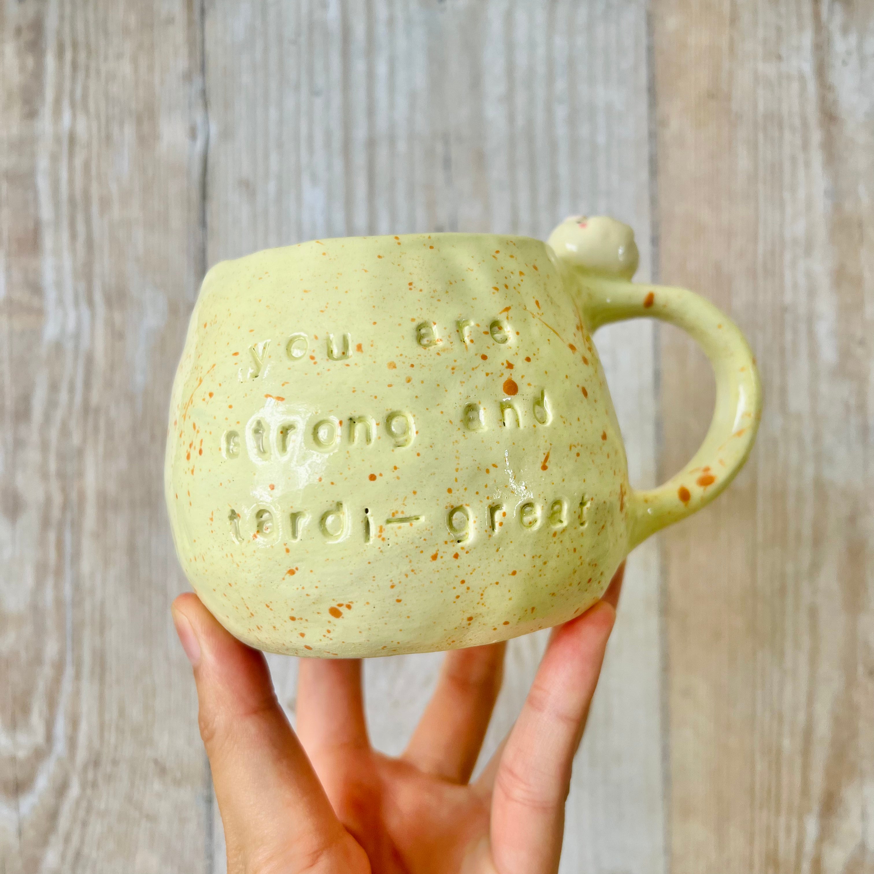 TARDIGRADE mug with grey kitty friend