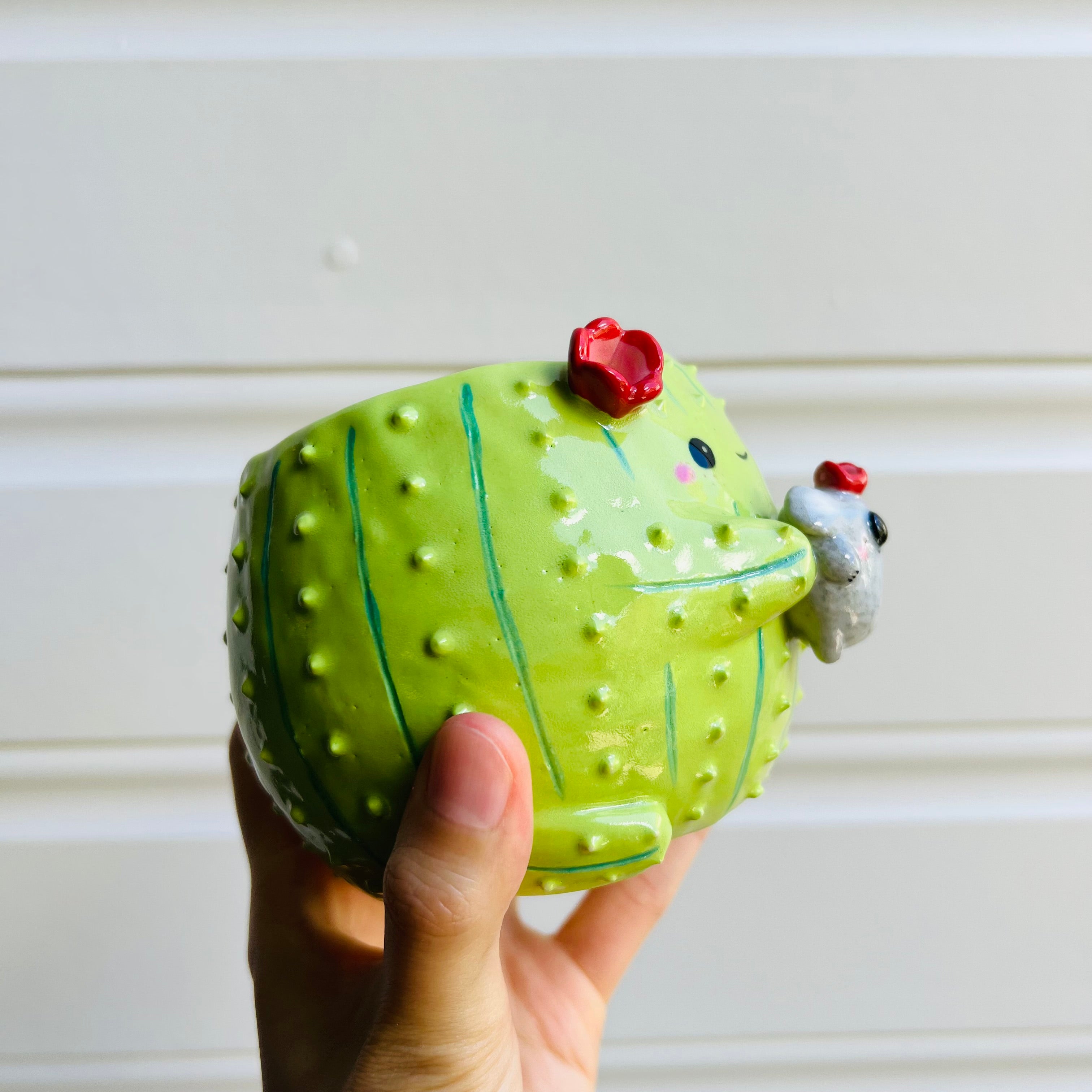 Flowery Cactus Pot with koala friend