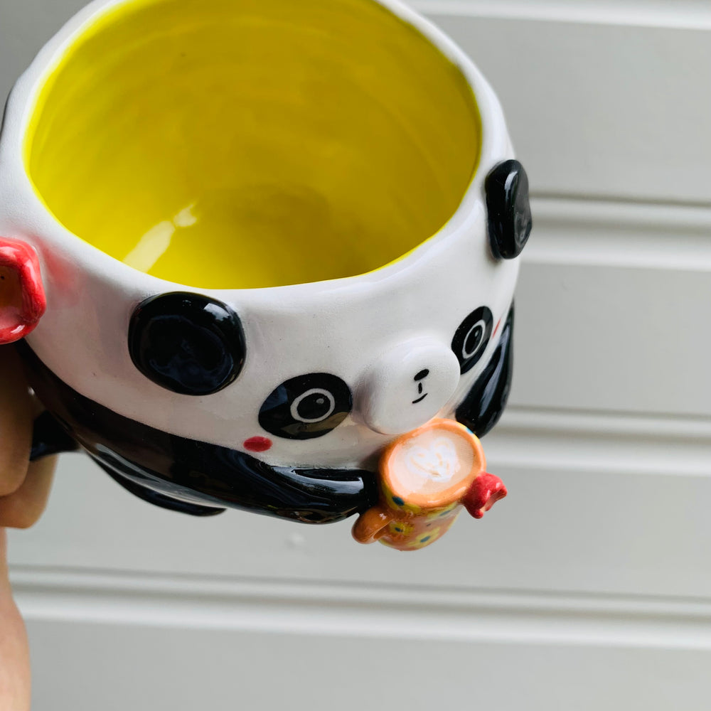 PANDA coffee pun mug with mug friend, photo 10 of 11