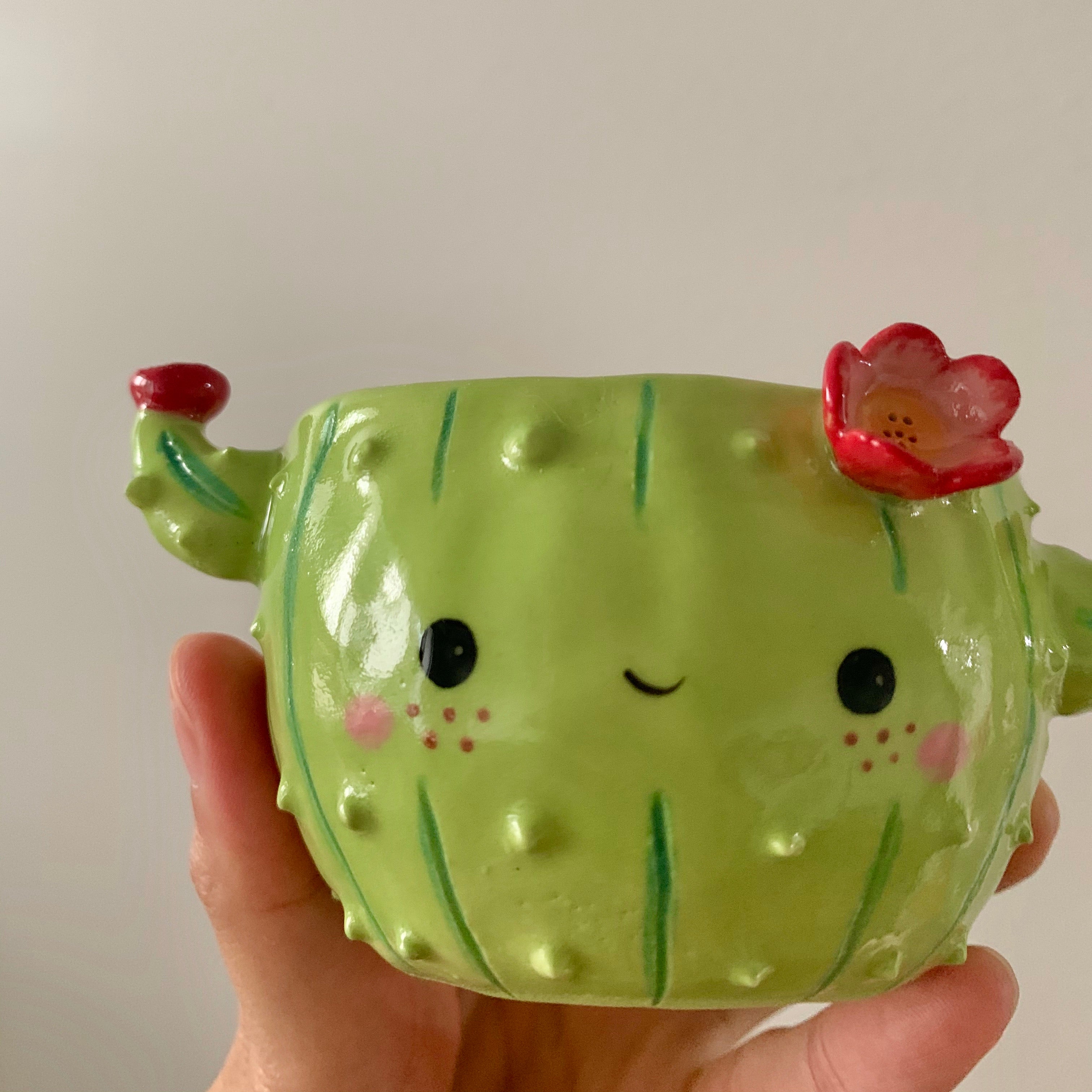 Flowery cactus pot