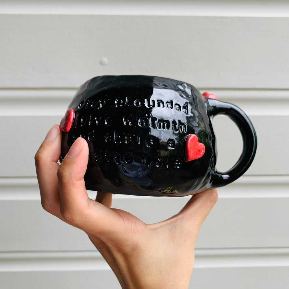 BLACK CAT coffee pun mug with mug friend, photo 3 of 10