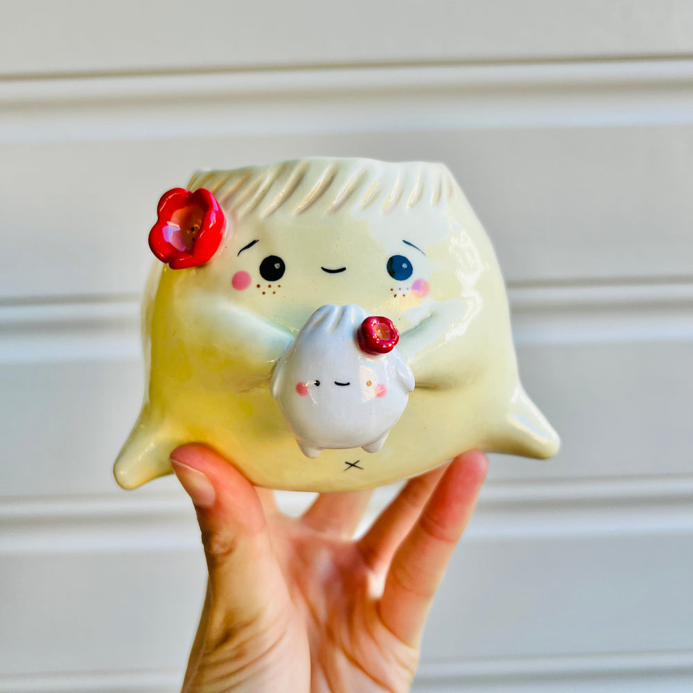 Dumpling VASE (with flaws) with dumpling friend, photo 1 of 6