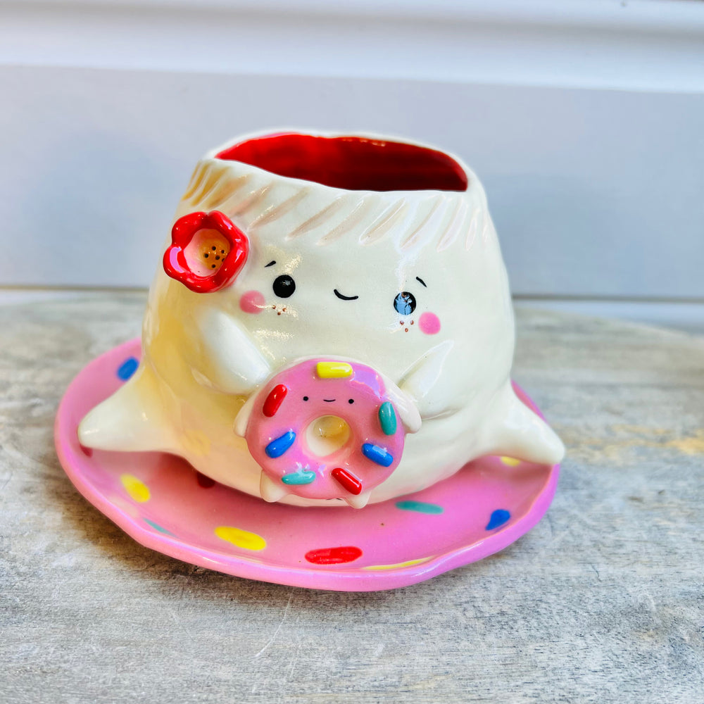 Dumpling POT with donut friend & matching dish, photo 2 of 4