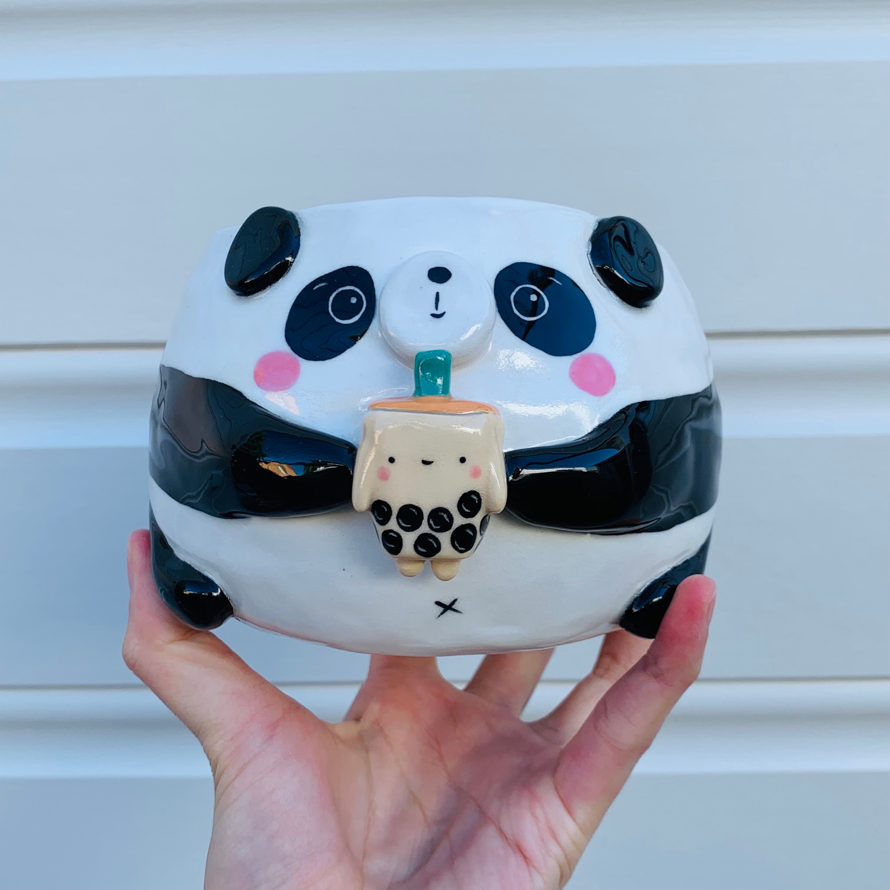 SECONDS - Panda with bubble tea planter