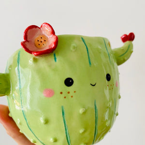 Flowery cactus pot