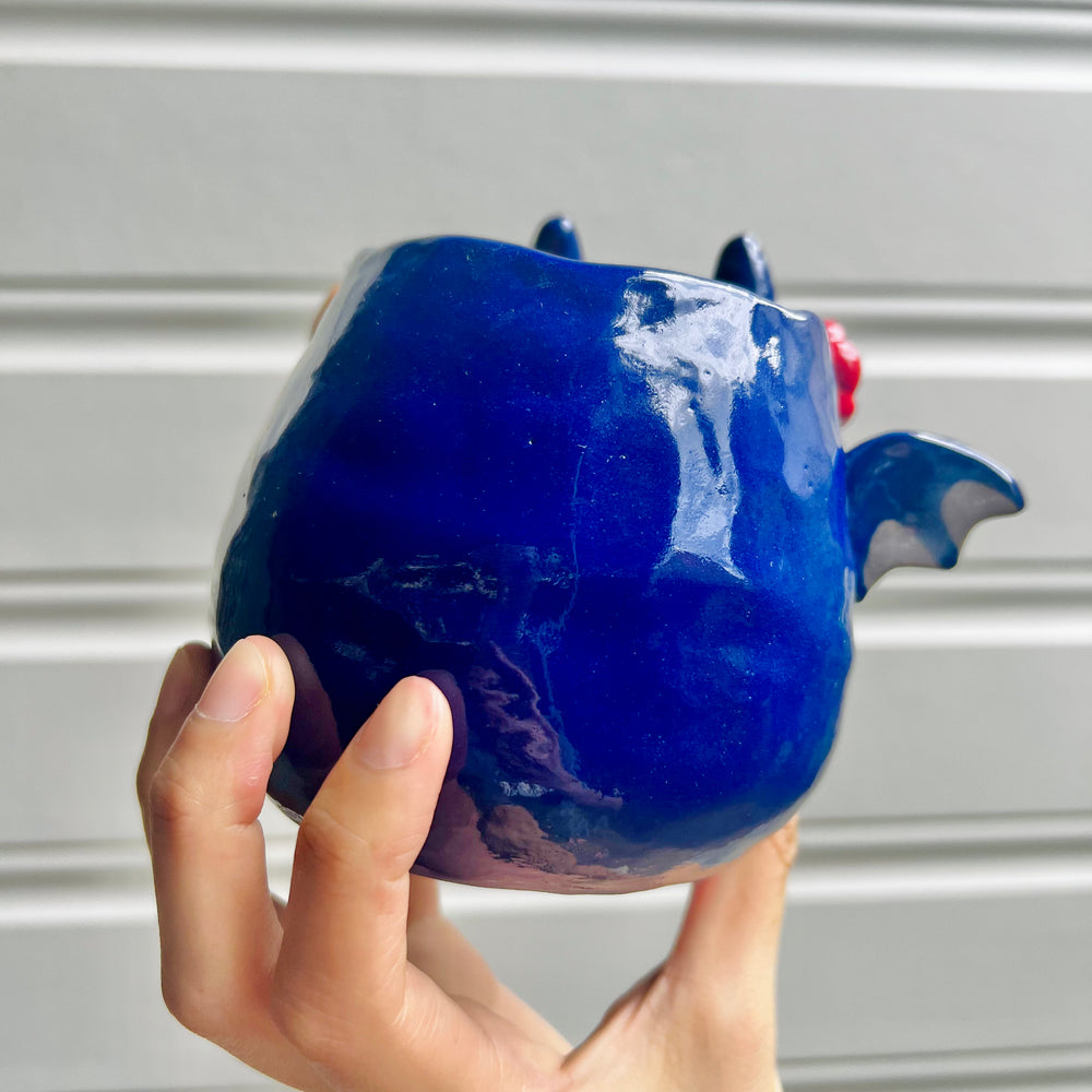 Halloween bat pot with pumpkin friend, photo 4 of 6