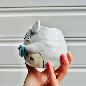 Totoro pot with watermelon friend