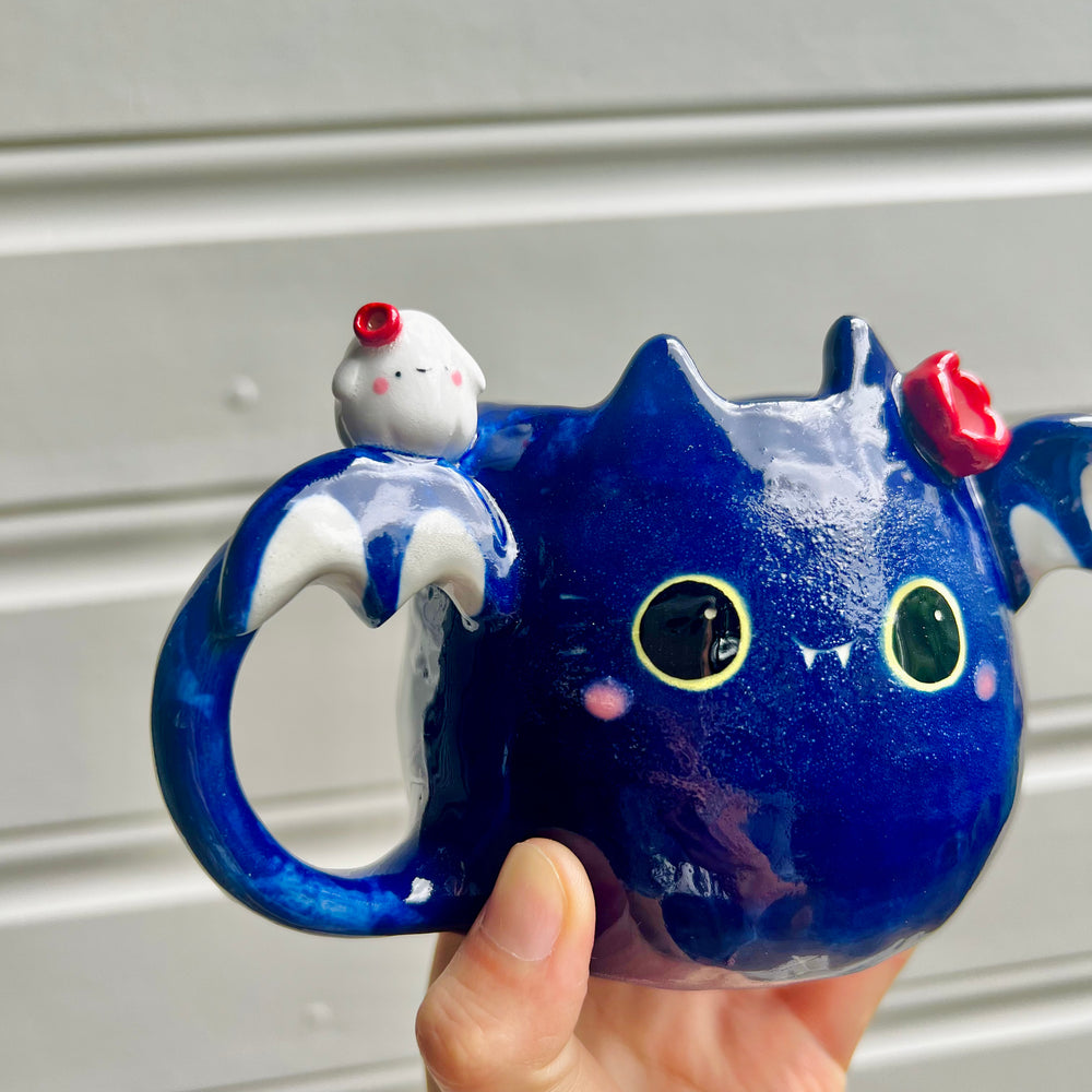 Halloween bat mug with ghost friend, photo 6 of 8