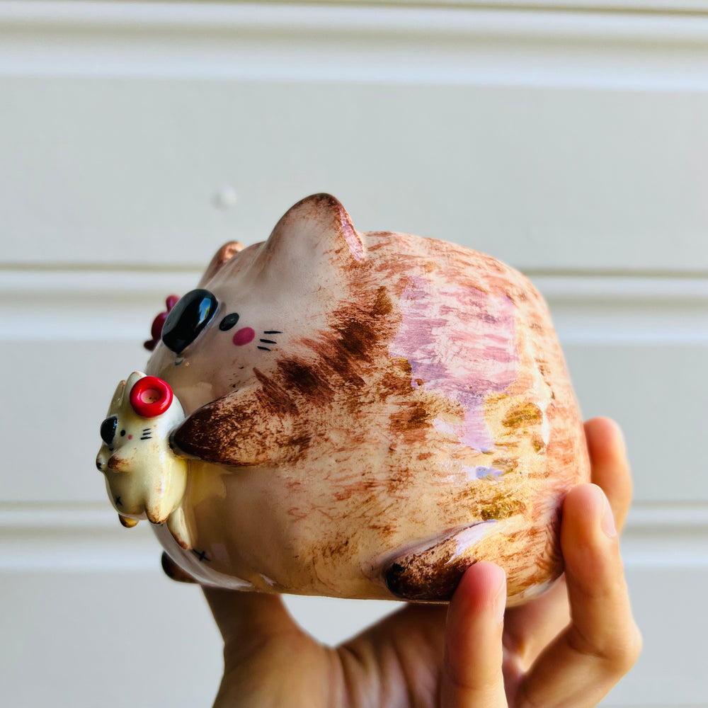 Flowery Quokka Pot with quokka baby, photo 3 of 5