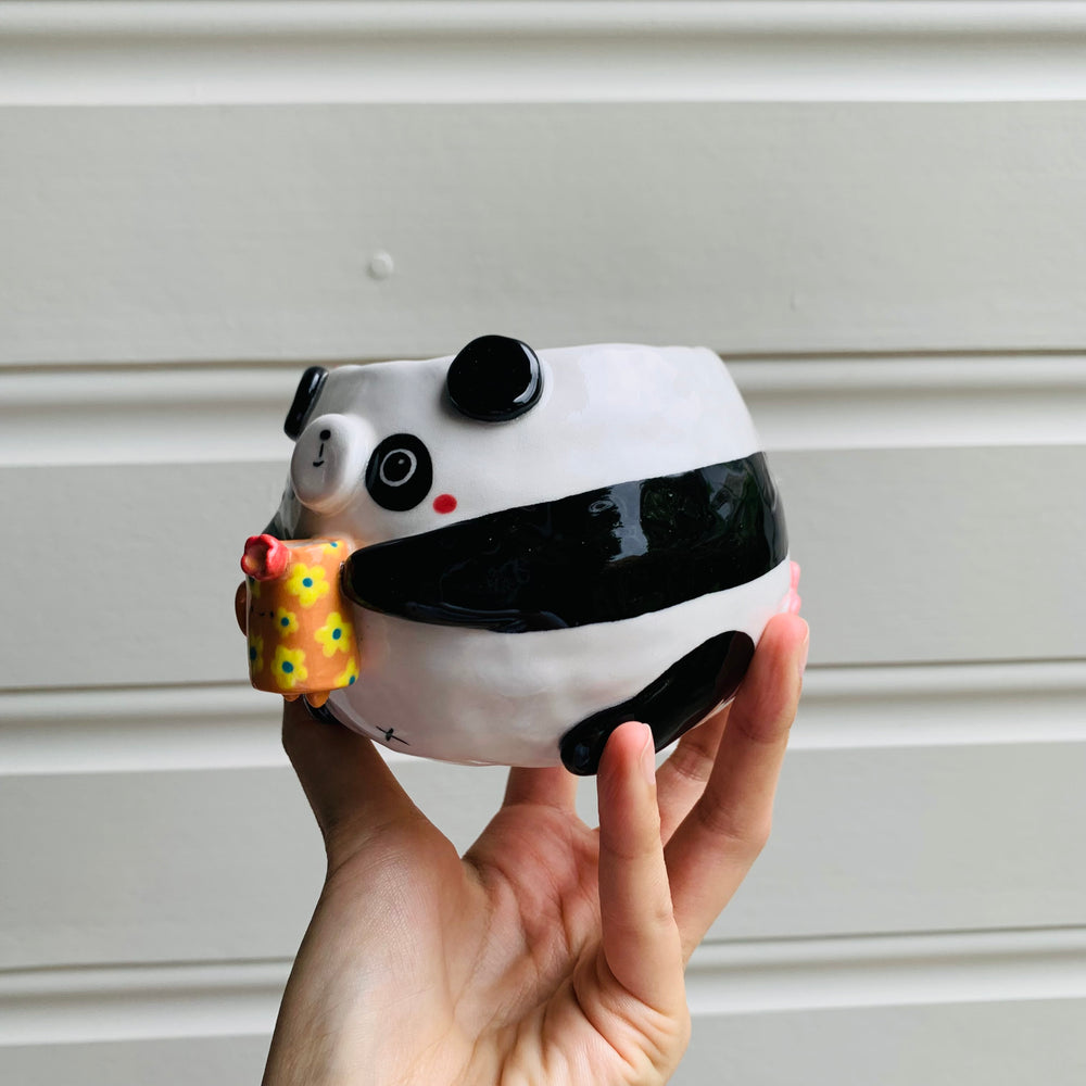 PANDA coffee pun mug with mug friend, photo 3 of 11