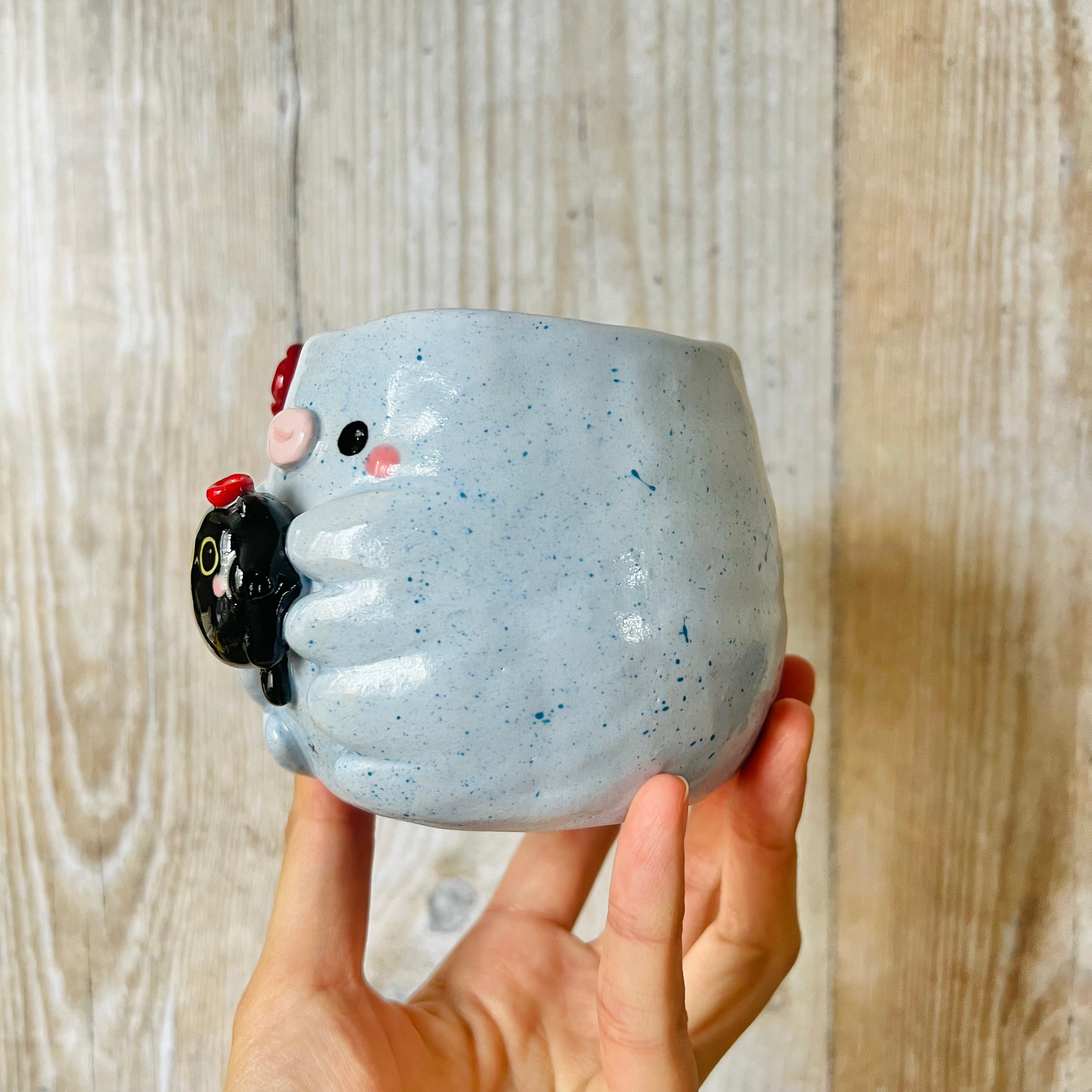 TARDIGRADE mug with black cat friend