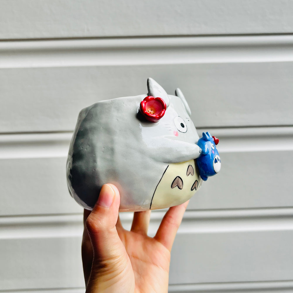 Totoro pot with Chibi Totoro friend, photo 3 of 6