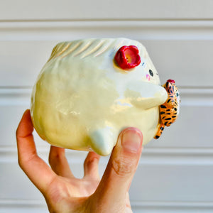 Dumpling VASE with tiger friend