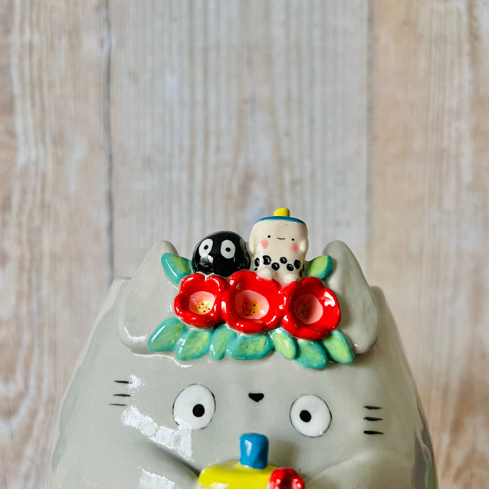 Flowery TOTORO POT with bubble tea and soot sprite friends, photo 6 of 9