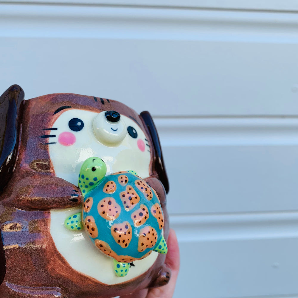 Big doggo with turtle friend planter, photo 6 of 10