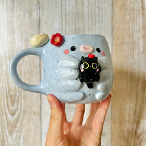 TARDIGRADE mug with black cat friend