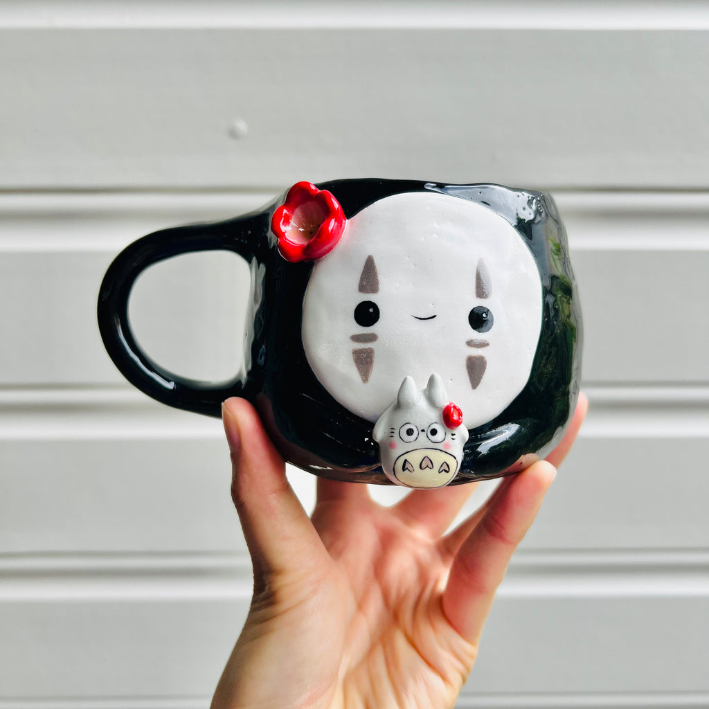 No Face mug with Totoro friend