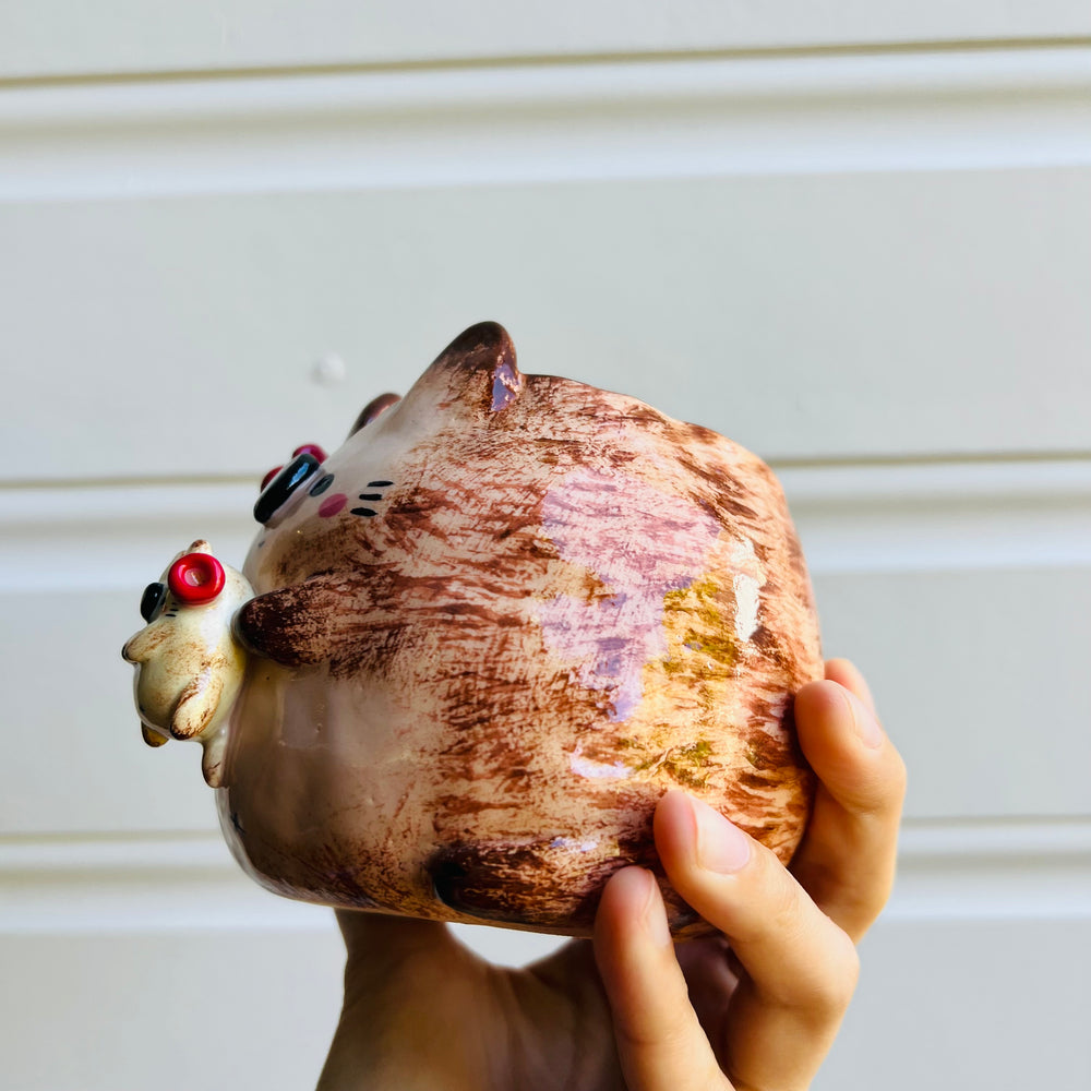 Flowery Quokka Pot with Quokka baby, photo 3 of 5