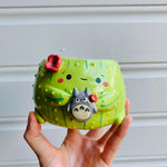 Flowery cactus pot with Totoro friend