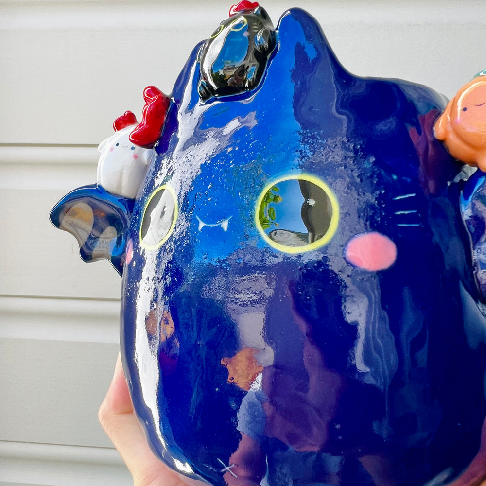 LARGE Halloween bat pot with Halloween friends, photo 10 of 11