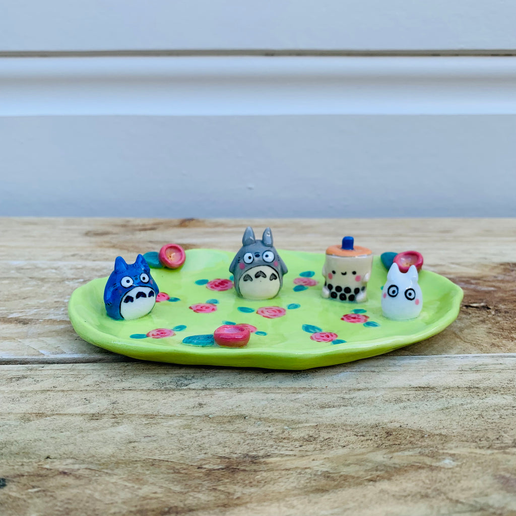 Totoro & friends & bubble tea trinket dish